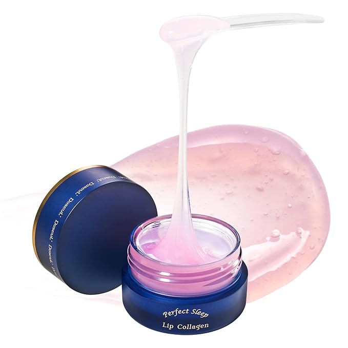Perfect Sleep Lip Collagen 0.52fl.oz/15ml, Hydrolyzed Collagen+Rice Protein, Willow Bark Extract & Peptide to Nourish, Moisturize & Exfoliate the lips, Sleep-Beauty, Korean Overnight Lip Mask