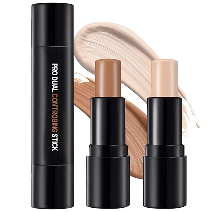 Double-End Contour Highlighter Stick Contour Stick, Face Highlighter, Contour Makeup Contouring Sticks Cream Concealer (5)