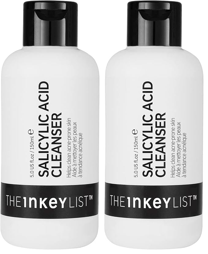 The INKEY List Salicylic Acid Cleanser, Face Wash for Blemishes, Blackheads, Oily Skin and Breakouts, Non-Drying Facial Cleanser Safe for All Skin Types, 5.0 fl oz (Pack of 2)