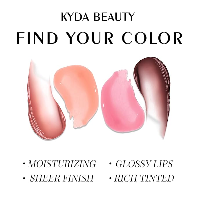 KYDA Tinted Lip Balm, Hydrating Sheer Formula Lip Balm, Natural Glossy Finish, Moisturizing Lip Care Balm for Dry Lips, Peach Candy