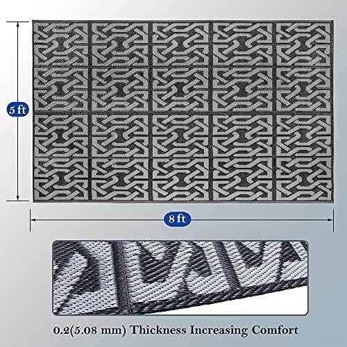 SAND MINE Reversible Mats, Plastic Straw Rug, Modern Area Rug, Large Floor Mat - Image 2