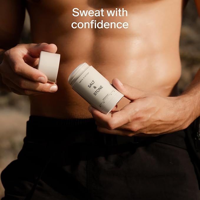 SALT & STONE Aluminum Free Deodorant | Extra Strength 48 Hour Protection for Women & Men | Made with Seaweed Extracts, Shea Butter & Prebiotics (Trio Set)
