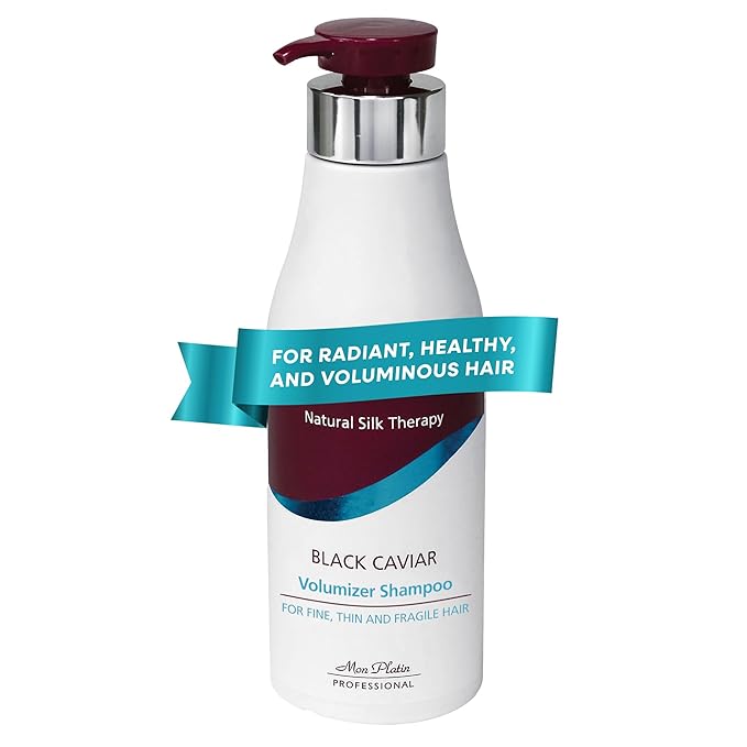 Mon Platin Professional Black Caviar Volumizer Hair Shampoo - For Fine, Thin, Fragile Hair - Enriched with Black Caviar, Hair Shampoo for Damaged hair, Volume Shampoo, SLS/Salt Free 500ML
