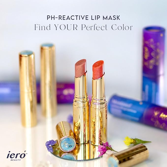 ieró Beauty Moonkissed Luminous PH Tinted Lip Balm w/Shea Butter & Vitamin E, Lip Care Moisturizer, Lip Plumper for Soft & Supple Lips, Paraben Free, Vegan, Sheer Berry w/Blue-Violet Shimmer