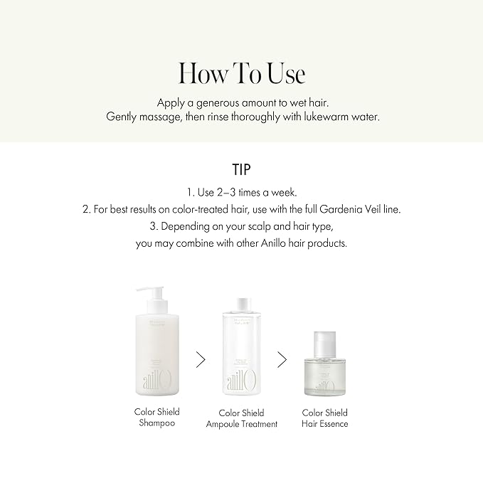 Gardenia Veil Color Shield Ampoule Treatment – Shine-Boosting Hair Mask for Color-Treated Hair – Protein & Amino Acid Complex, Daily Use, Silicone-Free, 200 ml / 6.76 fl oz