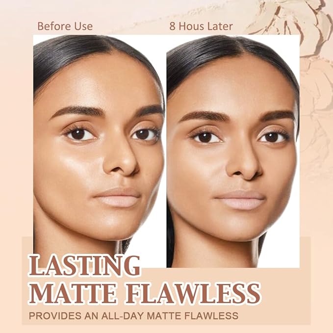 Oil Control Matte Perfection Face Pressed Powder, Matte Smooth Flawless Setting Powder Makeup, Polvo Compacto De Maquillaje, Waterproof Long Lasting, Cruelty Free, 0.35Oz(220 Sand, 1)