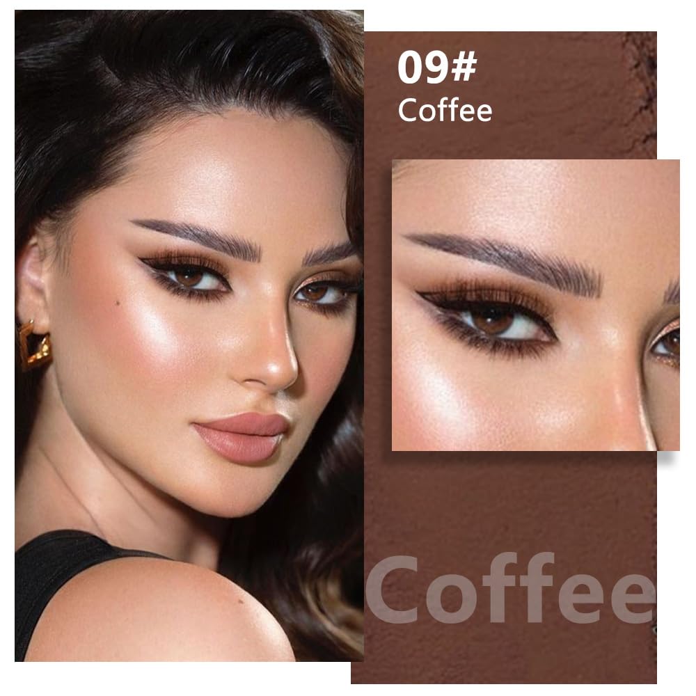Kaely Pressed Single Eyeshadow Makeup, Coffee Matte Highly Pigmented Monochrome Eye Shadow Palette, Waterproof Neutral Powder Mini Eyeshadow, sombras para ojos, Lightweight Blendable, 09