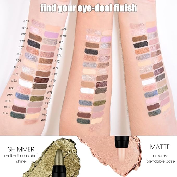 Kaely Cream Eye Shadow Sticks, Waterlily Purple Matte Eyeliner Pencil Eyeshadow Palette Makeup, Eye Highlighter Brightener Stick for Older Women Waterproof Pigmented, sombras para ojos, New-69