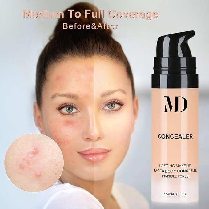 Liquid Primer Set Matte Liquid Full Coverage Oil Control Breathable Invisible Cover Concealer Primer with Face Primer, Makeup Sponge…