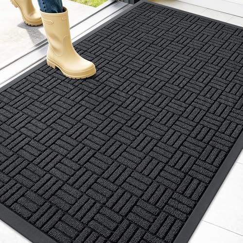 OLANLY Front Door Mat Outside Entrance 47x32, Heavy-Duty Rubber Doormat by OLANLY