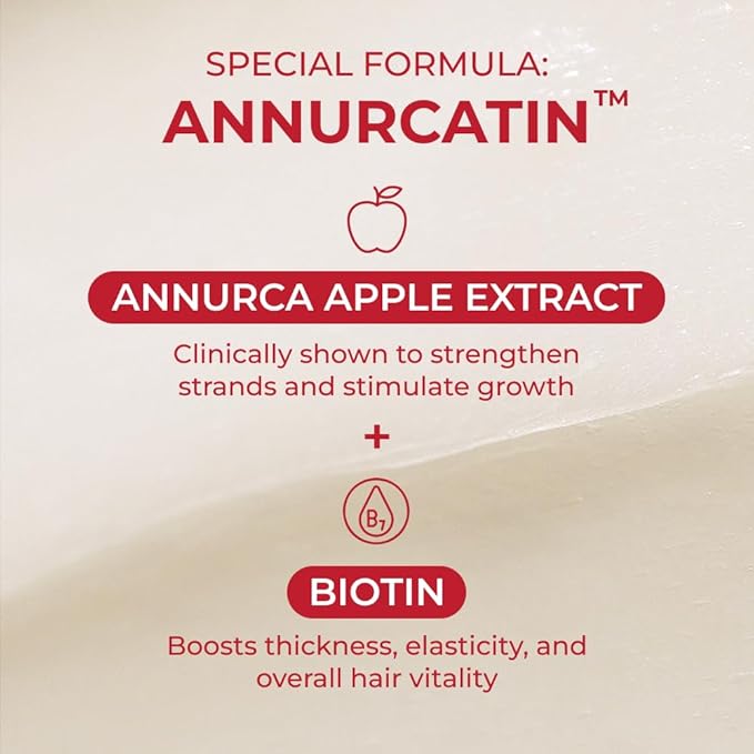 MOEV ANNURCATIN Hair Treatment Mask, Korean Wash-Off Hair Care Mask Apple Deep Damage Conditioner Sulfate-Free with Thickening Moisturizing for Damaged Thin Dry Hair, 6.76 fl.oz. (Apple & Vanilla)