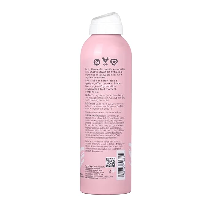 Pacifica Spray Lotion for Body - Vegan Collagen Body Milk Spray – Hydrating Moisturizer Mist Fast-Absorbing Instantly Hydrates & Softens Skin Jasmine & Vanilla Natural Scent Clean Beauty Non-Aerosol