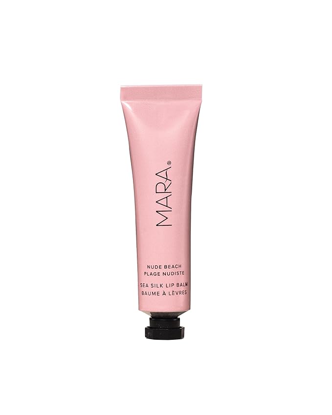 MARA - Natural Sea Silk Lip Balm With Algae + Moringa | Non-Toxic, Plant-Based Skin Care, Hypoallergenic | Moisturize, Plump + Soothe Dry, Chapped Lips (Nude Beach, 0.5 oz | 15 ml)