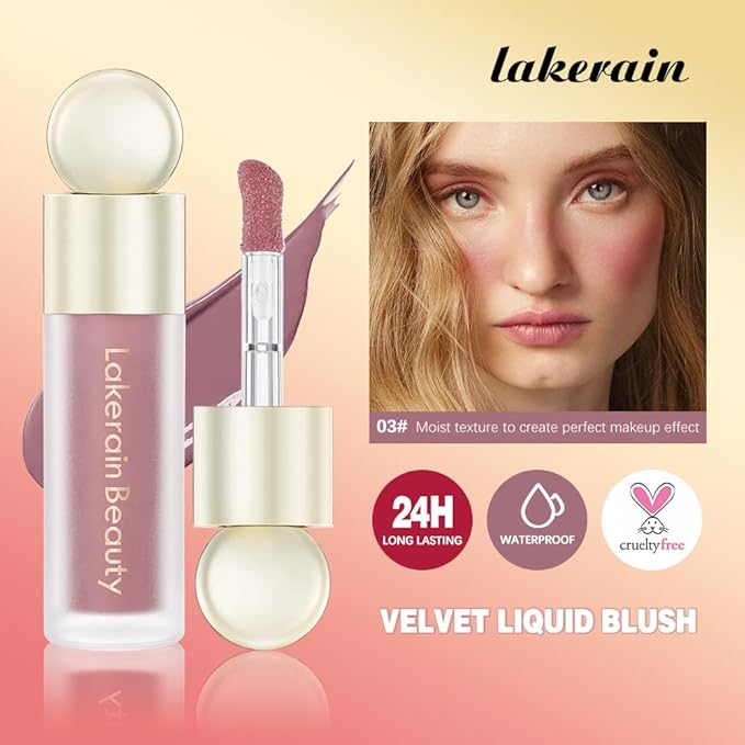 Soft Velvet Liquid Blush Face Makeup Matte Cream Blush for Cheek Weightless,Long-Lasting,Natural-Looking,Smudge Proof,Dewy Finish Skin Tint Blush Makeup(#05)