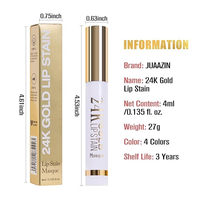 2025 New 24K Gold Liquid Lip Gloss Peel Off Lip Stain Tattoo with Tweezer, Mauve Lips Stain Peel Off Masque, Long Lasting Waterproof Lip Tint Stain, Transfer-proof for All Skin Types 04#