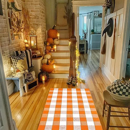 Bottalive Buffalo Plaid Outdoor Rugs, Layering Rug - Image 5
