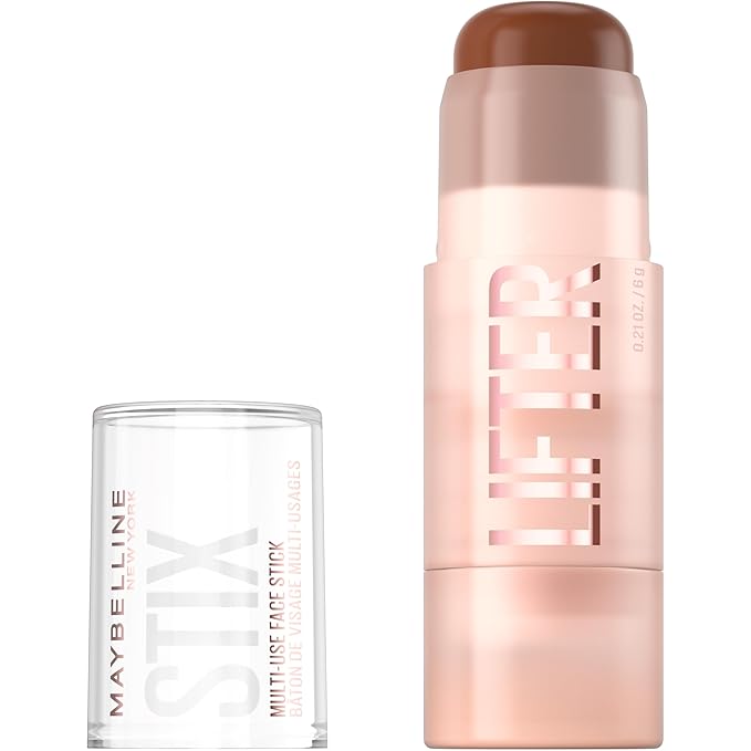 Maybelline Lifter Stix Multi-Use Face Stick - Contour, Bronzer, Concealer and Foundation Stick, All-In-One Creamy Face Makeup with Cranberry Seed Oil, 75, 1 Count