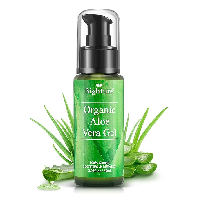 Organic Aloe Vera Gel, Aloe Vera Gel Extracted from Freshly Cut Pure Aloe Leaves, Skin Care for Deeply & Rapidly Soothing, Firming, After Shave, Sunburn Relieve, etc (Travel Pack)