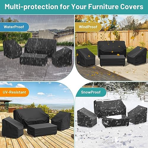 Mrrihand Patio Furniture Covers, 4 Piece Outdoor Furniture Cover Waterproof - Image 6