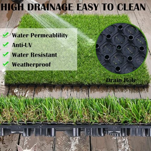 XLX TURF Interlocking Fake Grass Tiles Pad - Image 6