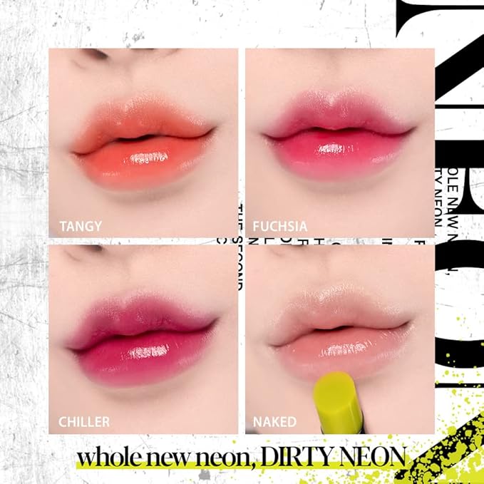 ESPOIR Dirty Neon vegan shine lipstick #Lip Care Balm(4.5g) | Wearable Shine Neon with Bright Acid Color Lip Stick | a Moist and Soft, Long Lasting Lipstick | Korean Makeup
