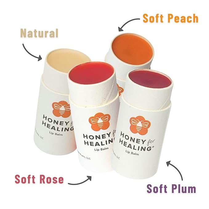 Lip Balm Moisturizer with Manuka Honey 15+ UMF, Coconut Oil, and Castor Oil For Chapped, Cracked, Dry Lips | Protects, Smoothes, and Nourishes your Lips | 0.25 oz / 7 gr (Soft Plum)