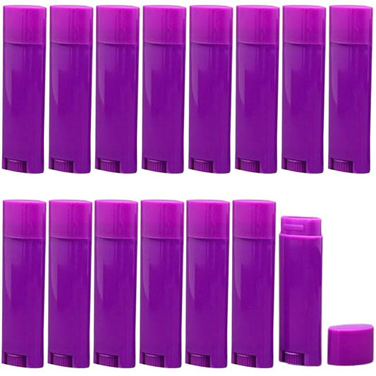 5ml 100Pcs Empty Oval Deodorant Lip balm Tubes Containers Twist-up Refillable Containers for Lipstick,Chapstick,Homemade Lip balm,DIY Deodorants(Purple)
