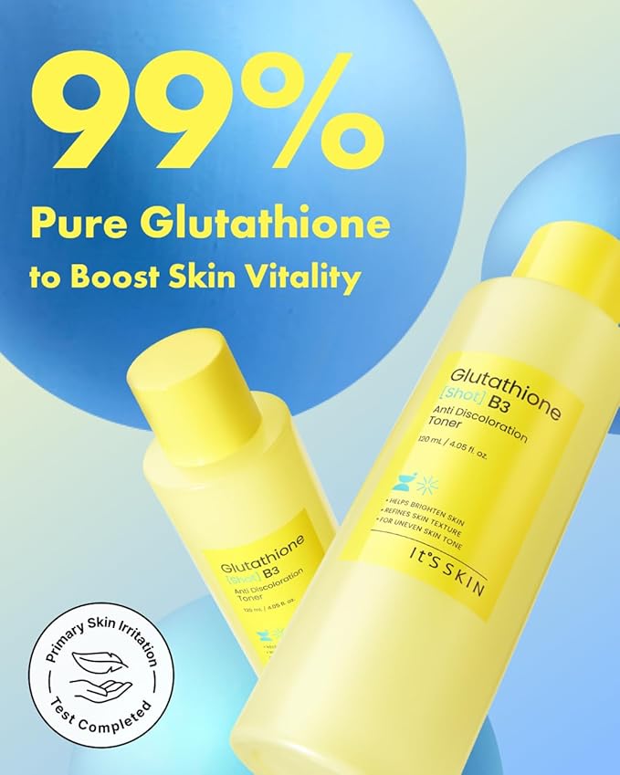 It'S SKIN Glutathione Shot B3 Toner 4.05 Fl Oz, 99% Pure Glutathione, Deep Hydration & Skin Texture Care, Fast-Absorbing for Daily Toner, Korean Skincare