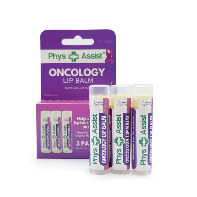 Oncology Lip Balm USDA Organic, Hydrate Dry, Parched Lips. Moisturizing -3 Pack