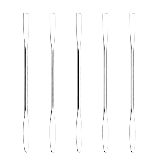 5Pcs Makeup Spatula tool metal Set Professional Beauty Stainless Steel Cosmetics Mixer Long Metal Spatula Depotting Mixing Tool (#1)