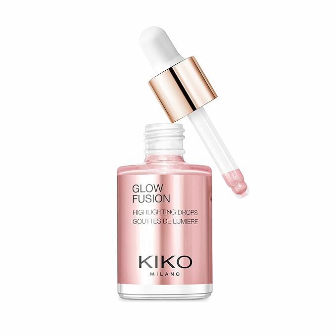 KIKO Milano Glow Fusion Highlighting Drops 01, Liquid Face Highlighter With A Metallic Finish