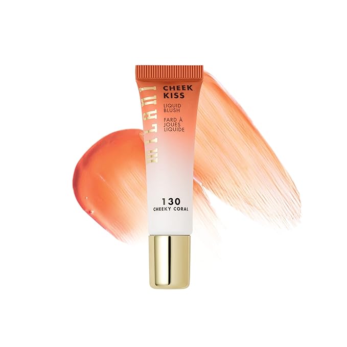 Milani Cheek Kiss Liquid Blush Makeup - Blendable & Buildable Cheek Blush, Lightweight Liquid Blusher and Cheek Color (Cheeky Coral)