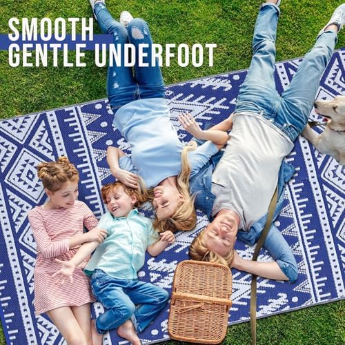 OLANLY Outdoor Rug 9x18 ft Waterproof Reversible Boho Mat - Image 5