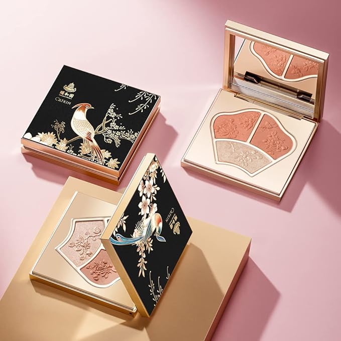 CATKIN Powder Blush Pink Nude Eyeshadow Palette Cheek Highlighter Makeup Palette (C01 Pink)