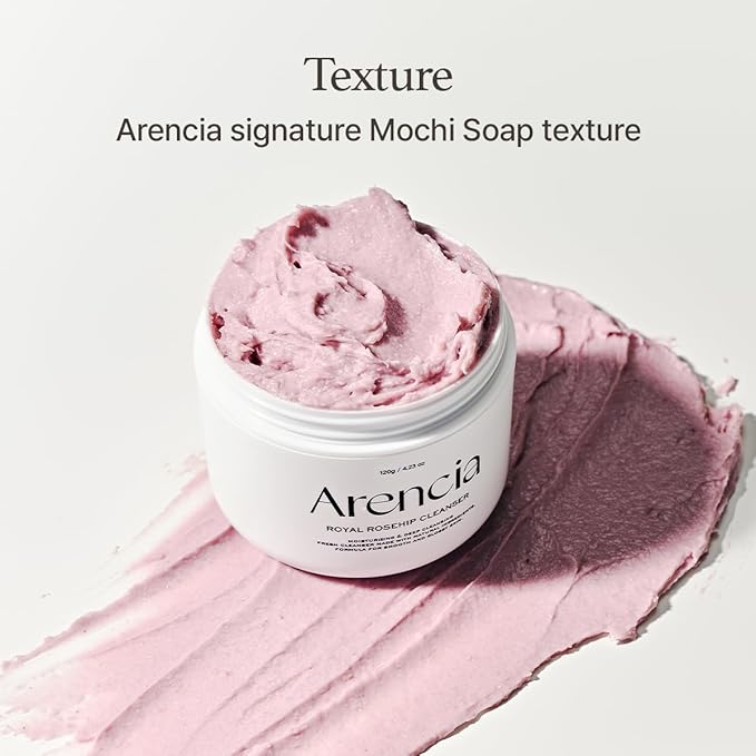 Rosehip Brightening Rice Mochi Face Cleanser & Daily Scrub - Moisturizing, Exfoliating & Deep-Cleansing - All Skin Types with Rice Powder & Rice Water (1.76oz)