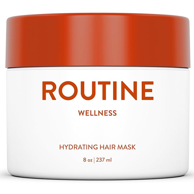 Routine Wellness Deep Conditioning Hair Mask for Dry Damaged Hair - Hydrating, Moisturizing Repair Treatment - Promotes Fullness - Coconut & Vanilla 8oz