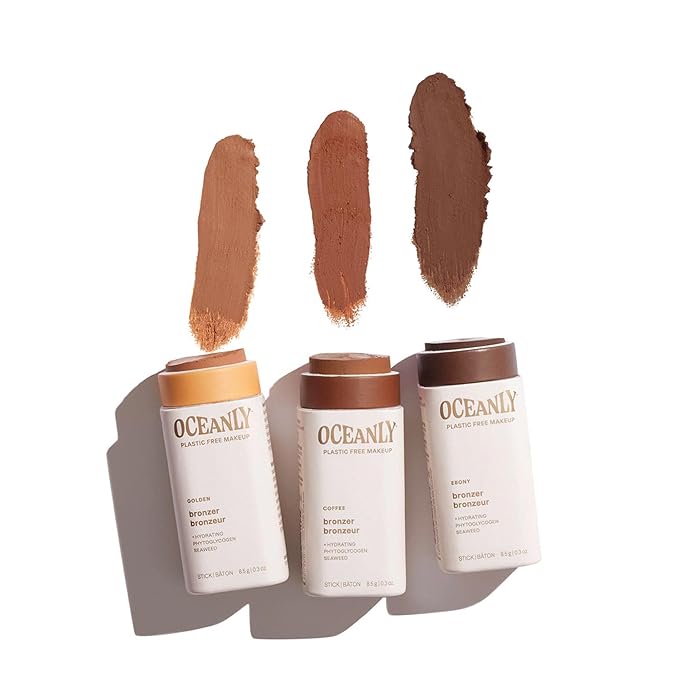 ATTITUDE Oceanly Lightweight Bronzer Stick, Titanium Dioxide-Free, EWG Verified, Plastic-Free, Vegan & Cruelty-free Makeup, Golden, 0.3 Ounces