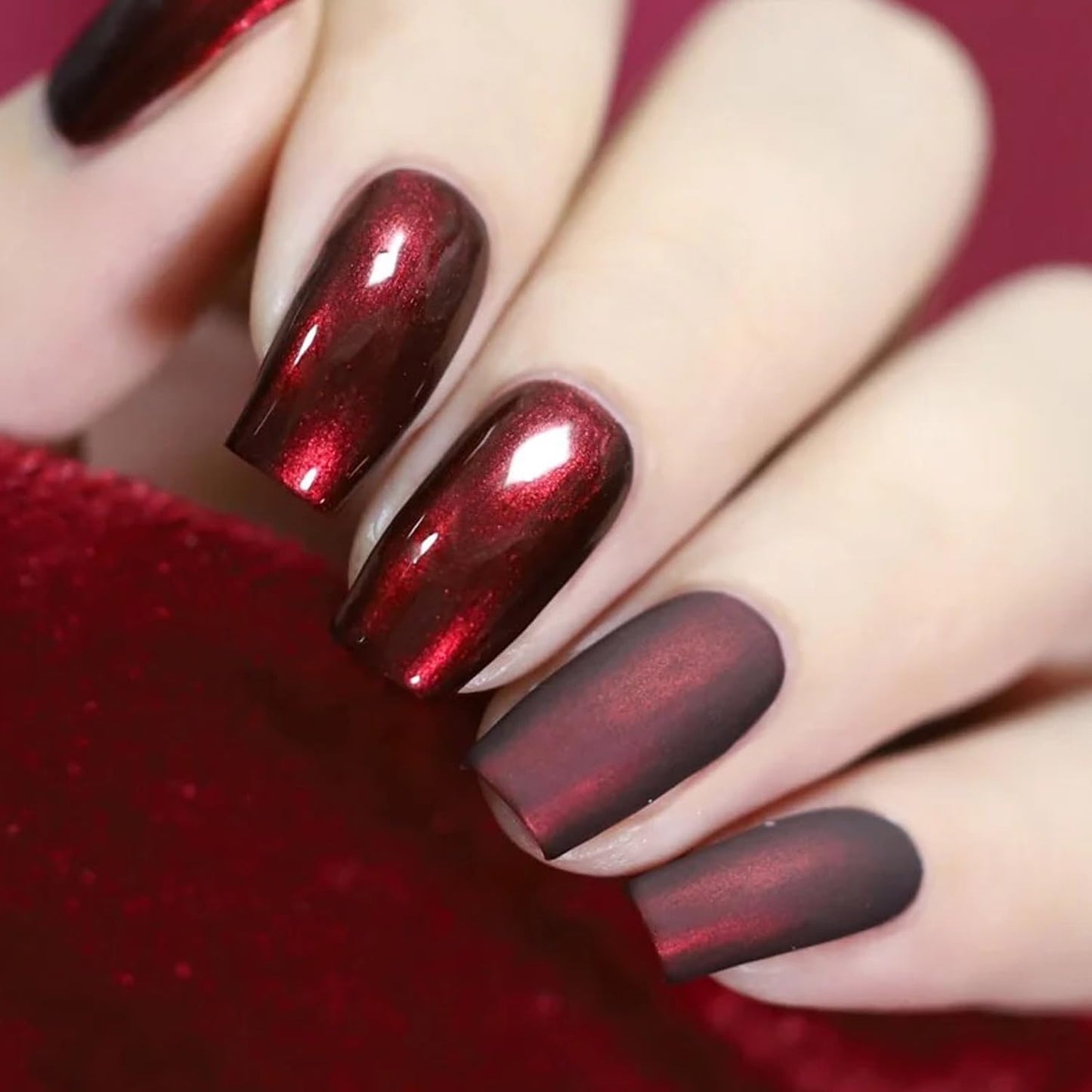 Major Dijit Quick Dry Nail Polish Pearl Wine Red Summer Nail Lacquer for Nail Art Regular Nail Polish 0.41 fl oz.