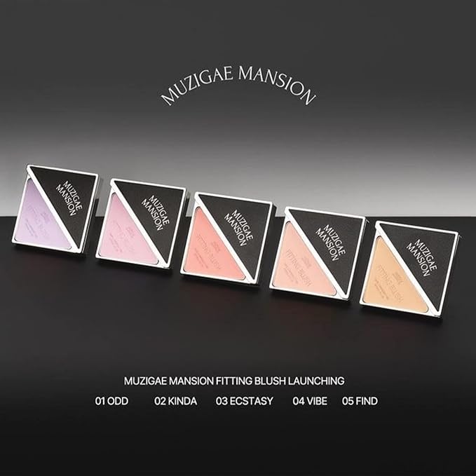 MUZIGAE MANSION FITTING BLUSH Vegan Powder Lightweight, Smooth, Blendable, Face Enhancing Makeup Color (Ecstacy)