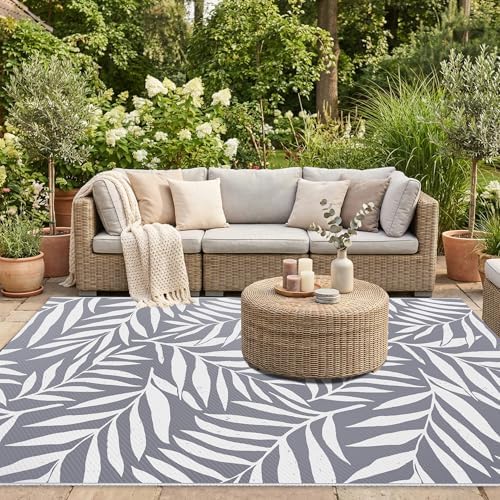 Smiry Outdoor Rug 5x8 ft Waterproof Reversible Leaf Mat - Image 5