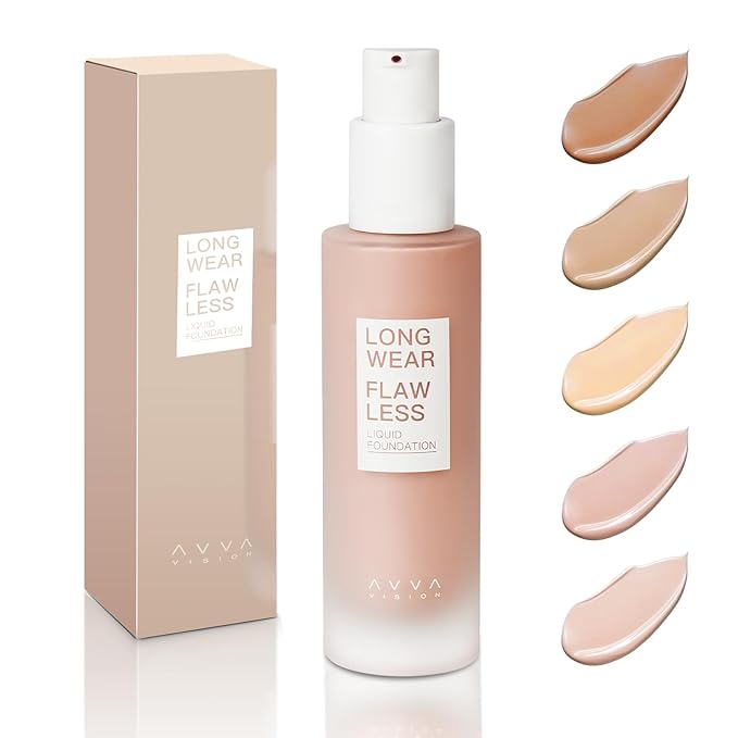 Liquid Foundation Makeup Natural True Skin Tone Full Coverage Concealer Flawless Complexion Blendable Longwear, 102, 1 fl. oz.