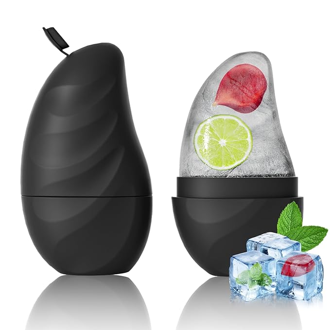 Silicone Facial Ice Cube Roller Massager, Facial Beauty Care Tool, Reusable Face Ice Mold - Brighten Skin, Reduce Puffiness for Face & Eyes (Black)