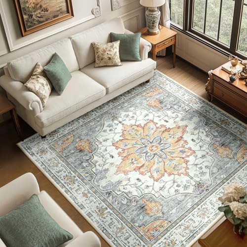 RELEANY Washable Area Rug, Square 6'x6' by RELEANY