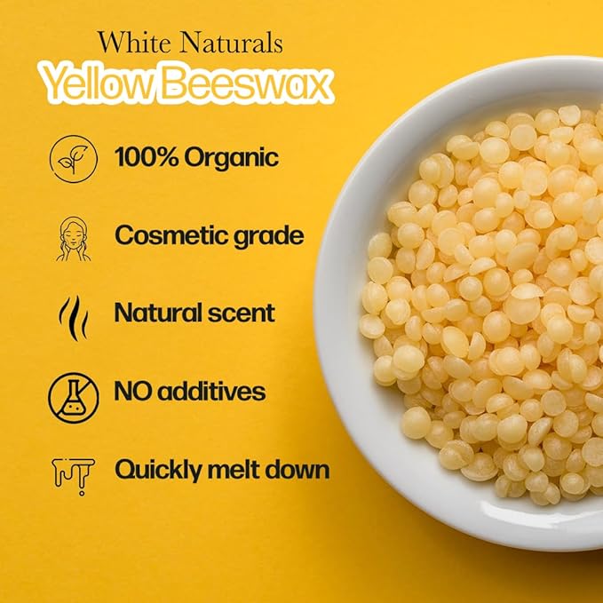 Yellow Beeswax Pellets 1lb (16oz), Pure, Natural, Cosmetic Grade, Organic, Bees Wax Pastilles, Triple Filtered, Great For Candle Making, Soap, Food Wrap, DIY Lip Balms, Lotions