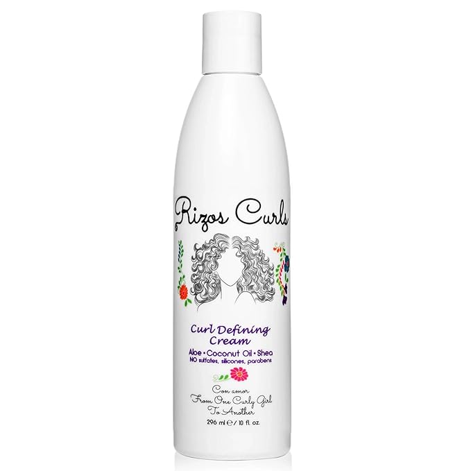 Rizos Curls Curl Defining Cream for Wavy, Curly, Coily, Kinky Hair Frizz Control, Defines, Softens, Moisturizes, Adds Shine for Hair Types Sulfate & Paraben Free