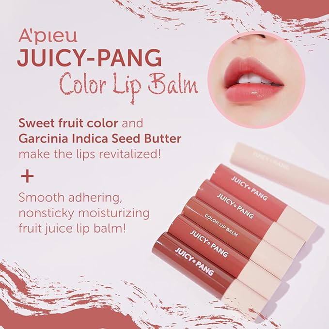 A'PIEU JUICY-PANG COLOR LIP BALM (CR02-JUJUBE) - long-lasting, lightweight, Color&Care, daily lip balm