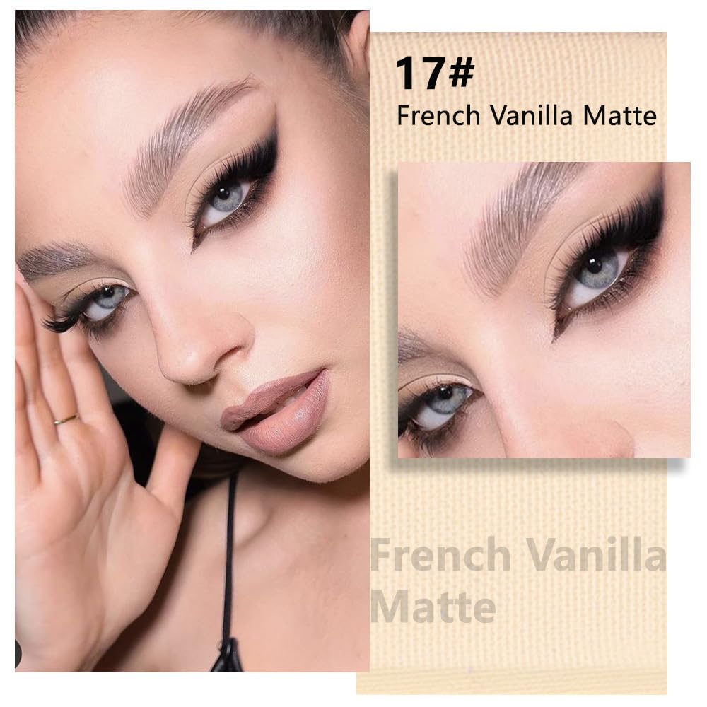 Kaely Single Eyeshadow Makeup, Vanilla Nude Beige Neutral Powder Matte Eye Shadow for Older Women, Monochrome Eye Shadow Palette Pigmented Waterproof, sombras para ojos, Lightweight Blendable, 17