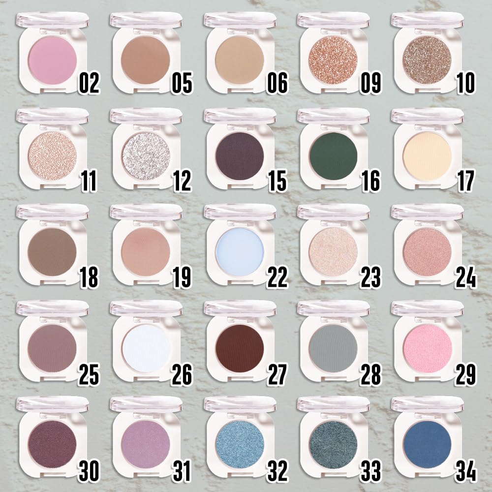 Smoky Gray Matte Eyeshadow Palette for Women, Single Monochrome Eye Shadow Makeup, Shiny Pressed Powder, Blendable Natural sombras para ojos, Holographic,Vegan,Travel -28