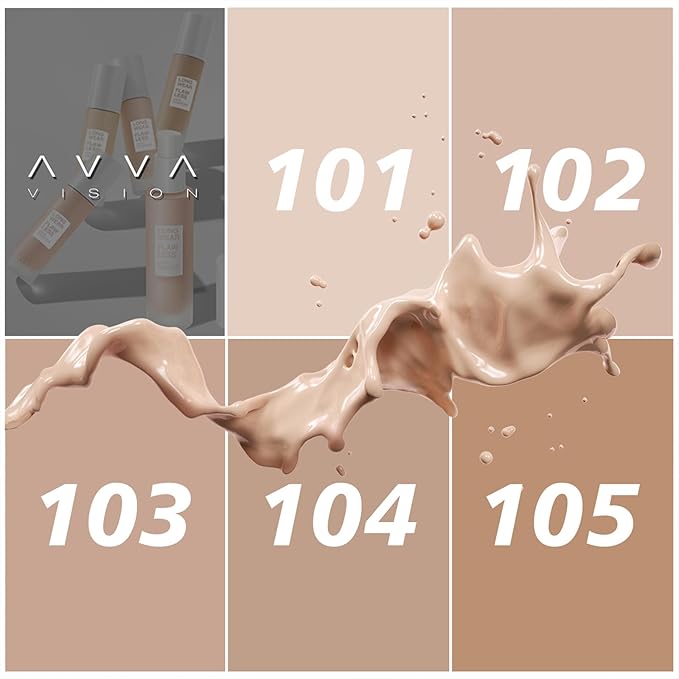 Liquid Foundation Makeup Natural True Skin Tone Full Coverage Concealer Flawless Complexion Blendable Longwear, 101, 1 fl. oz.