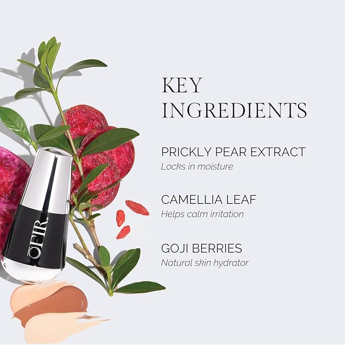 OFIR Skin Satin Medium Coverage Foundation | Lightweight Foundation Makeup with Vegan Formula | Blue Light Protection & Non-Creasing for Long-Lasting Wear | 1 FL OZ (Almond - Medium Neutral)